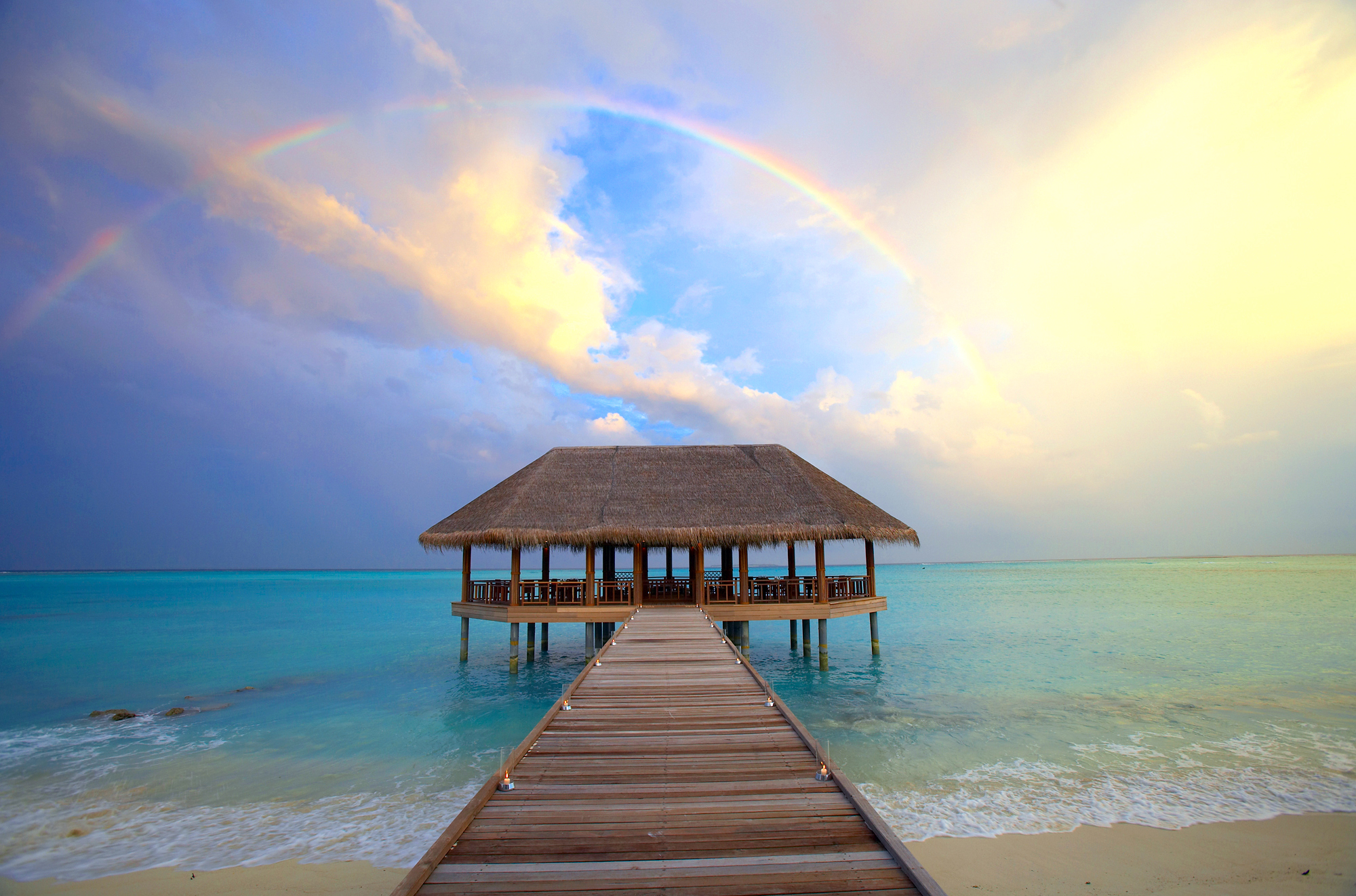 Wallpapers maldives tropics rainbow on the desktop