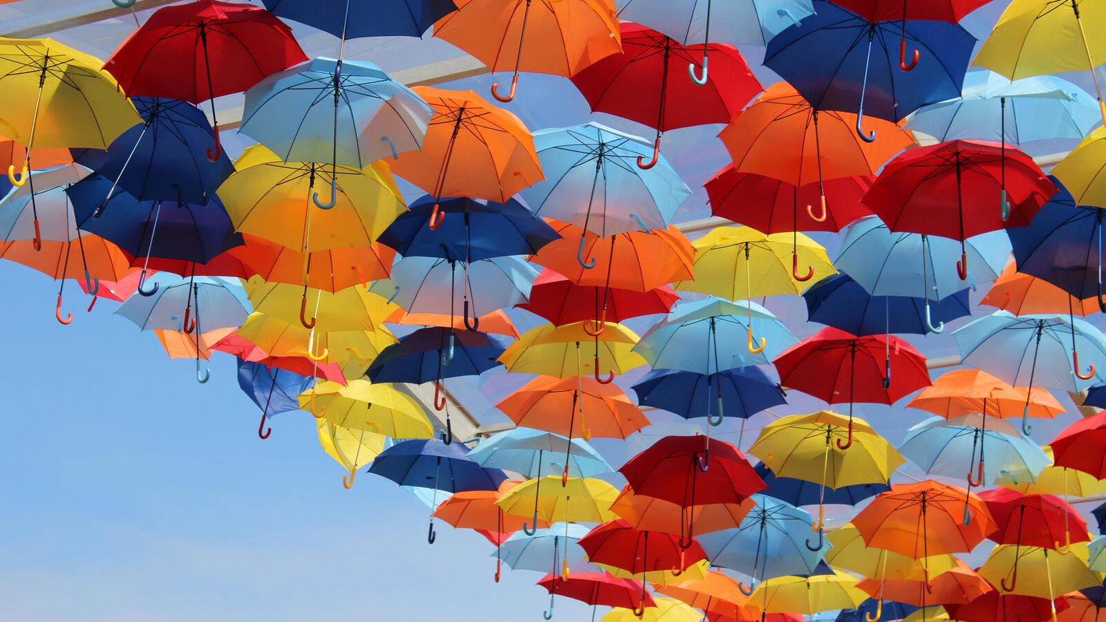 Wallpapers umbrellas colorful soar on the desktop