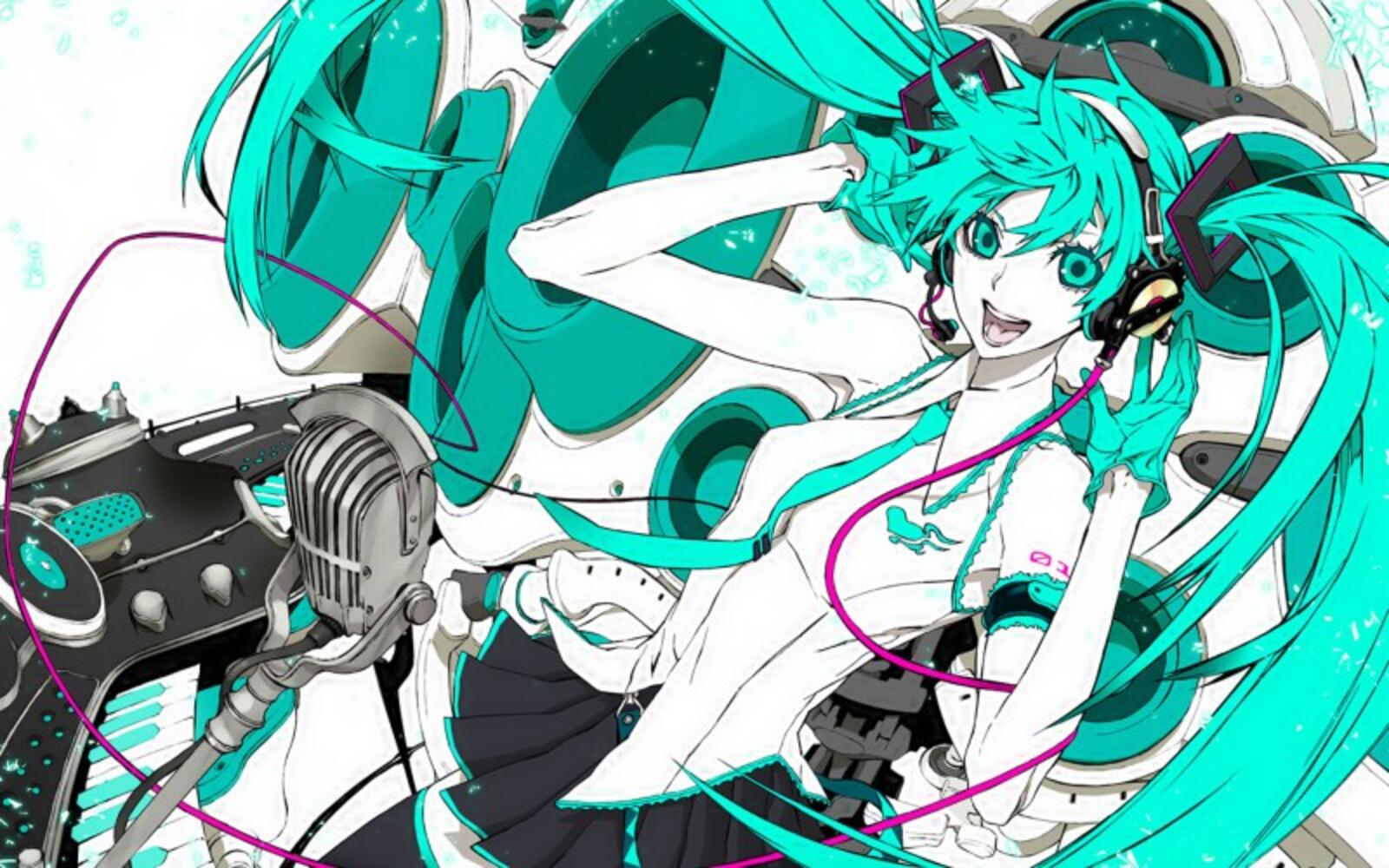 Wallpapers anime girls music on the desktop