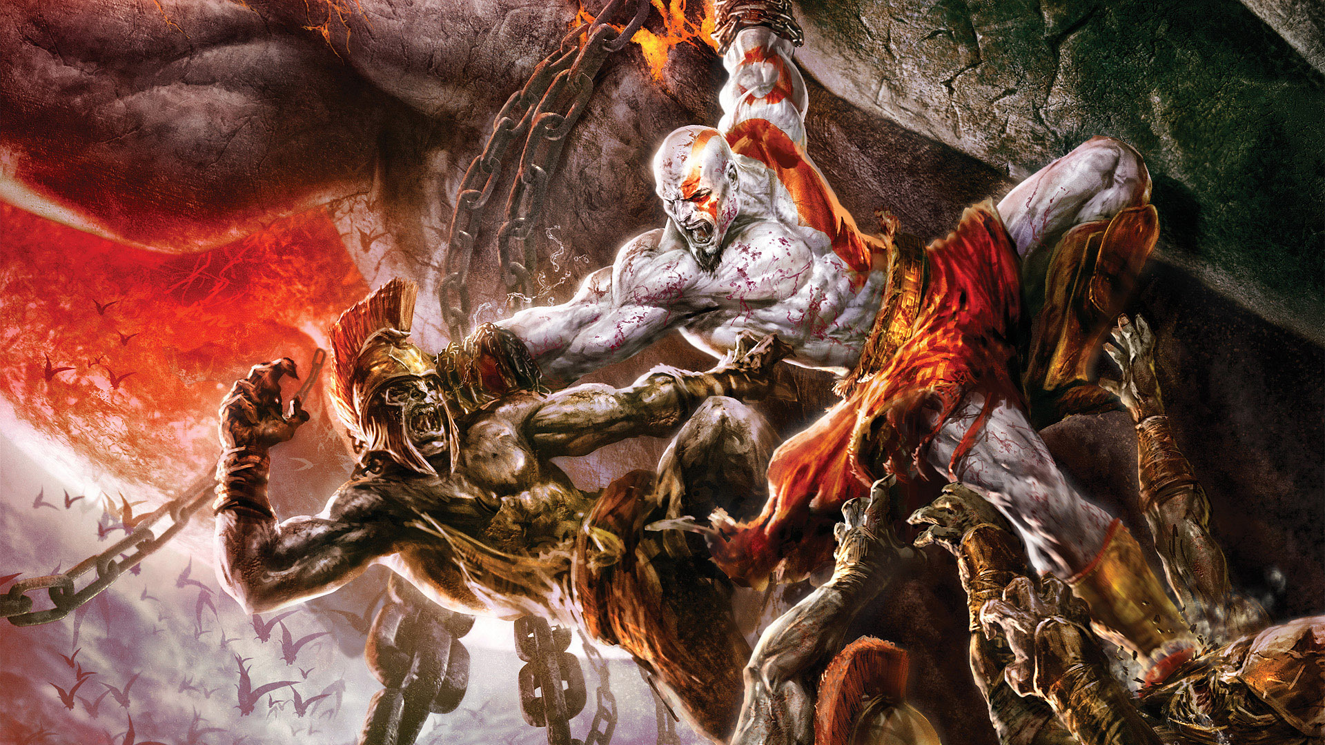 Wallpapers kratos god of war battle on the desktop