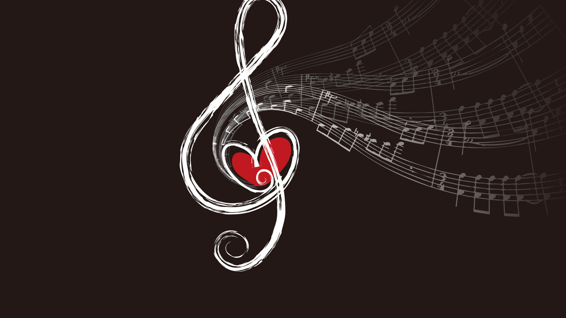 Wallpapers treble clef music heart on the desktop