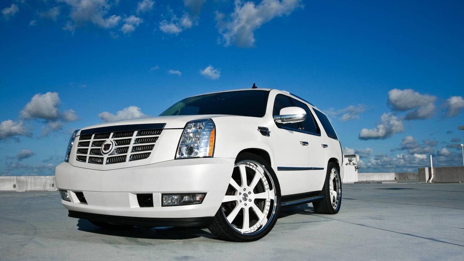 Wallpapers Cadillac escalade white toning on the desktop