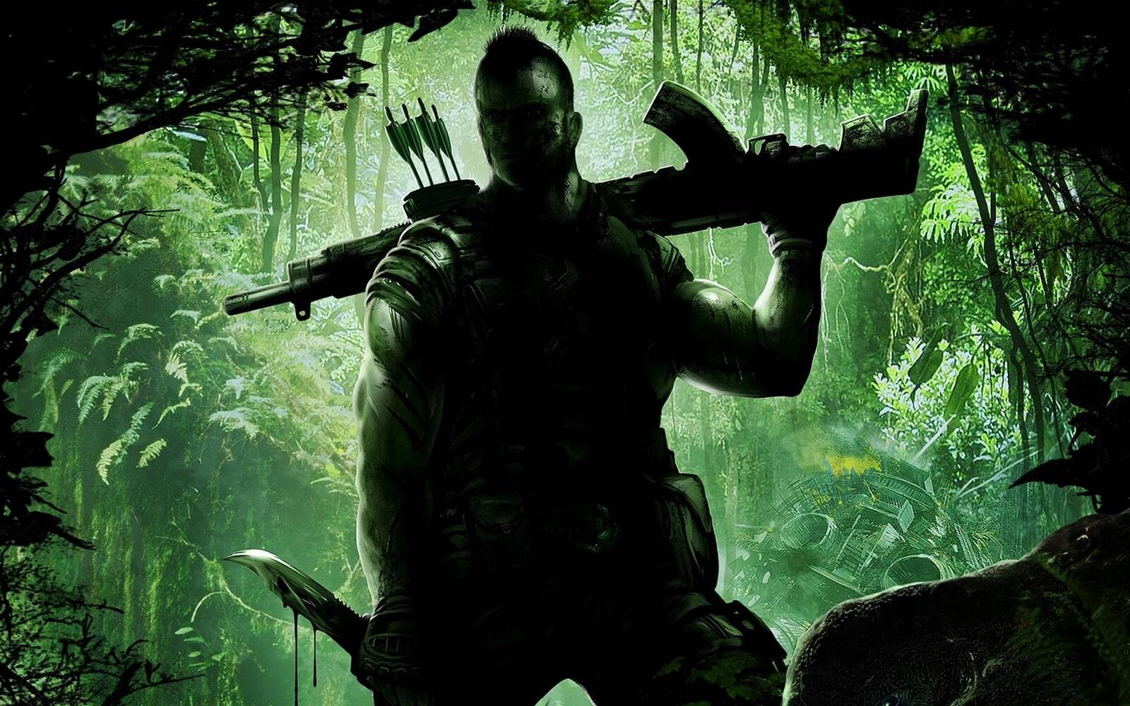 Wallpapers jungle soldier fighter on the desktop