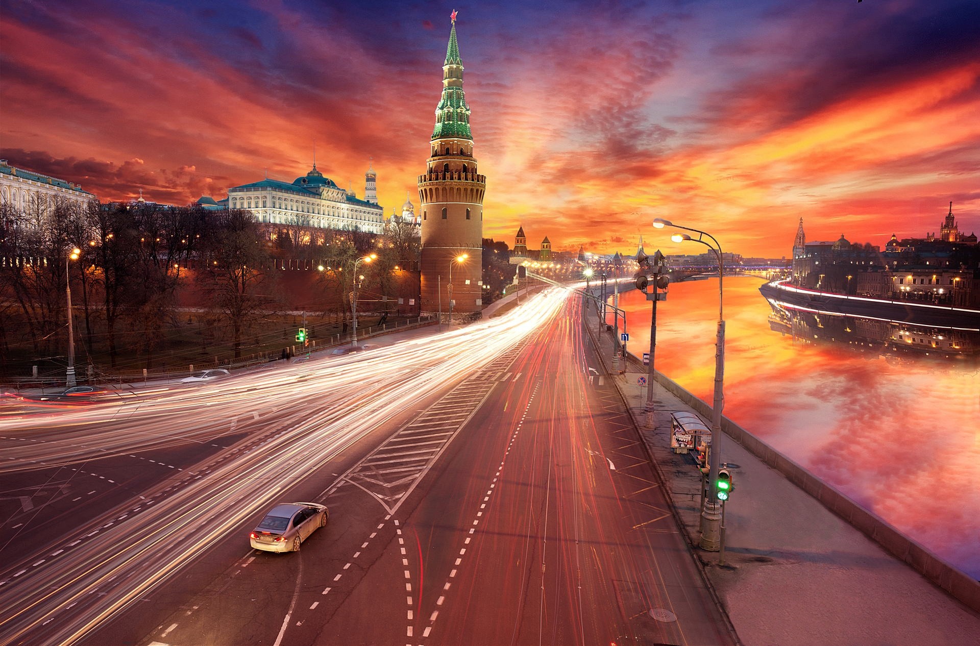 Wallpapers Kremlin Moscow Sunset on the desktop