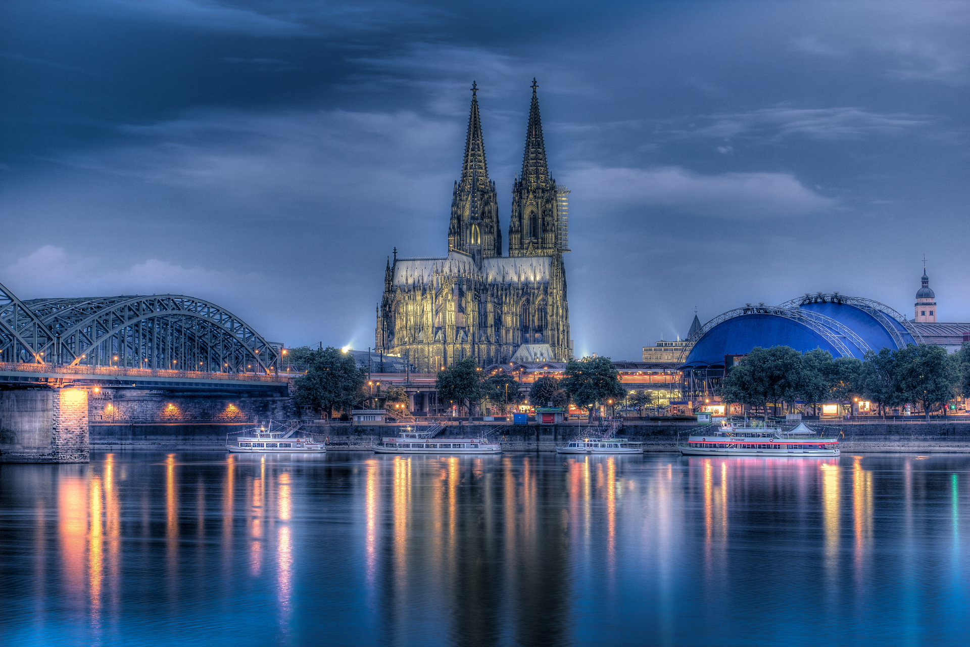 Wallpapers Germany River Rhine Cologne on the desktop