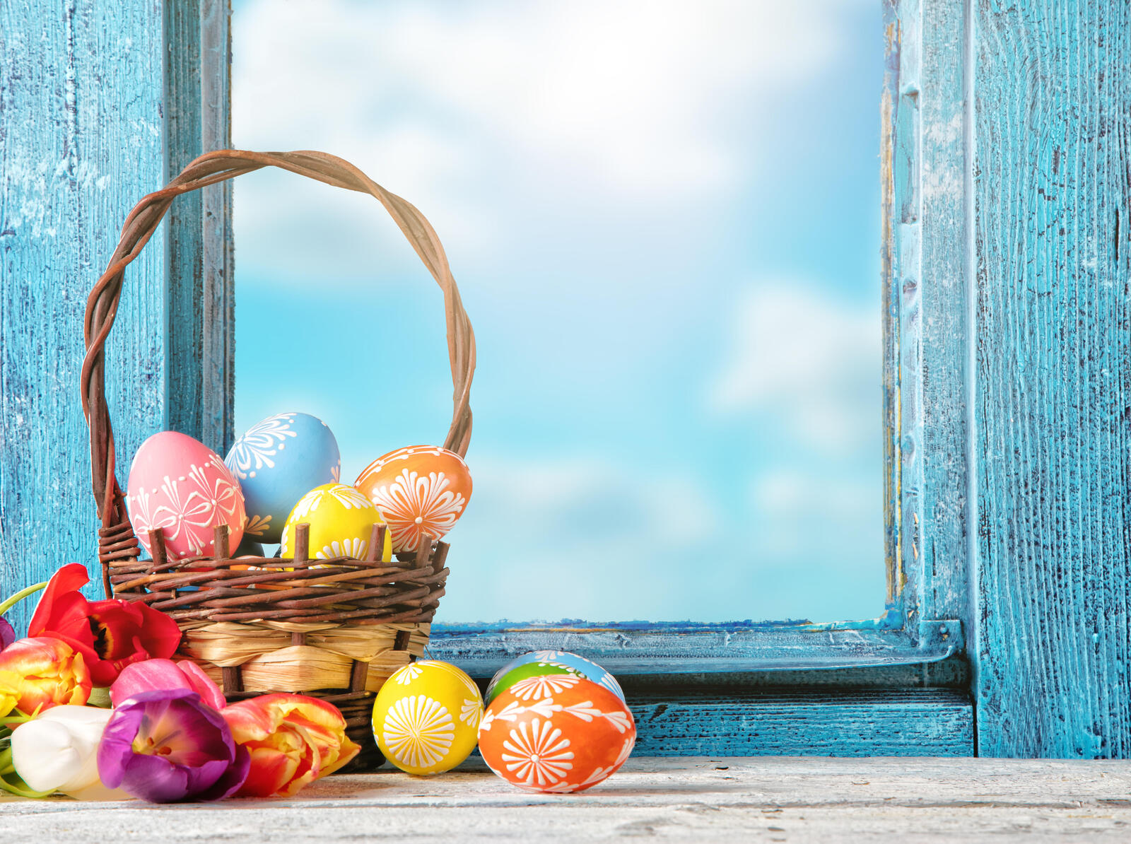 Wallpapers with a holiday of Easter frame easter on the desktop