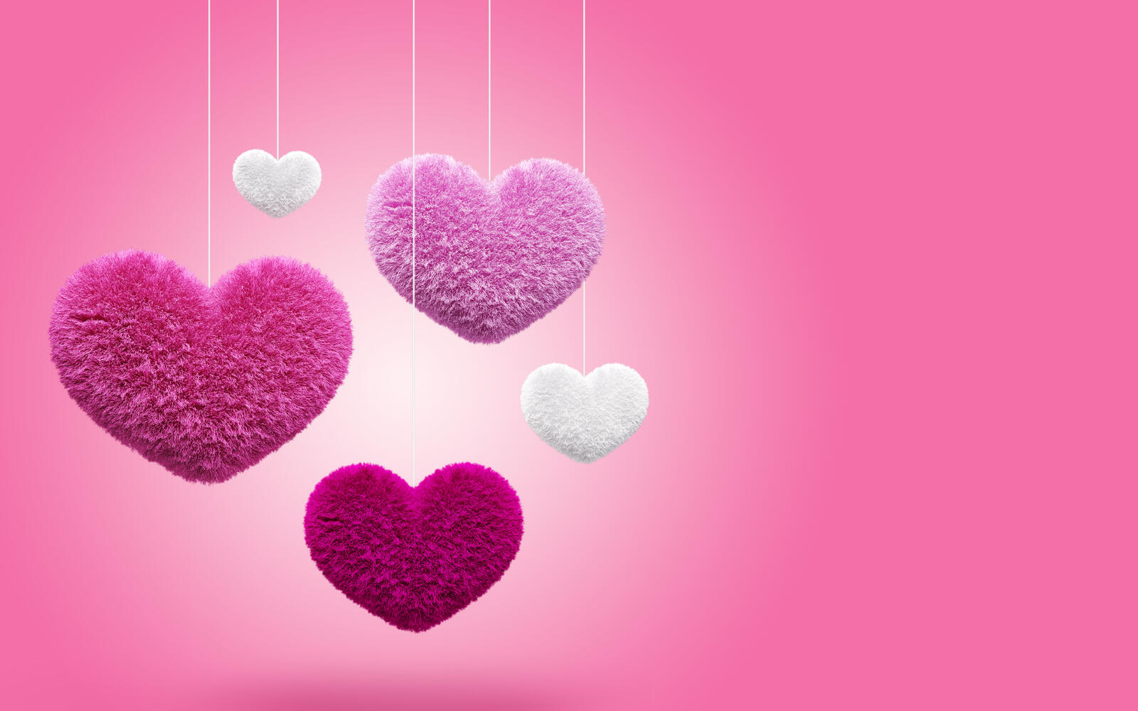 Wallpapers hearts fluffy colored on the desktop