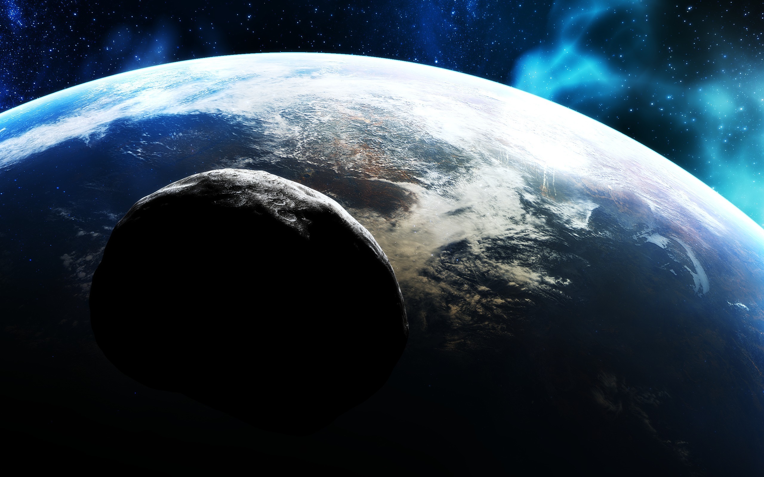Wallpapers earth planet asteroid on the desktop
