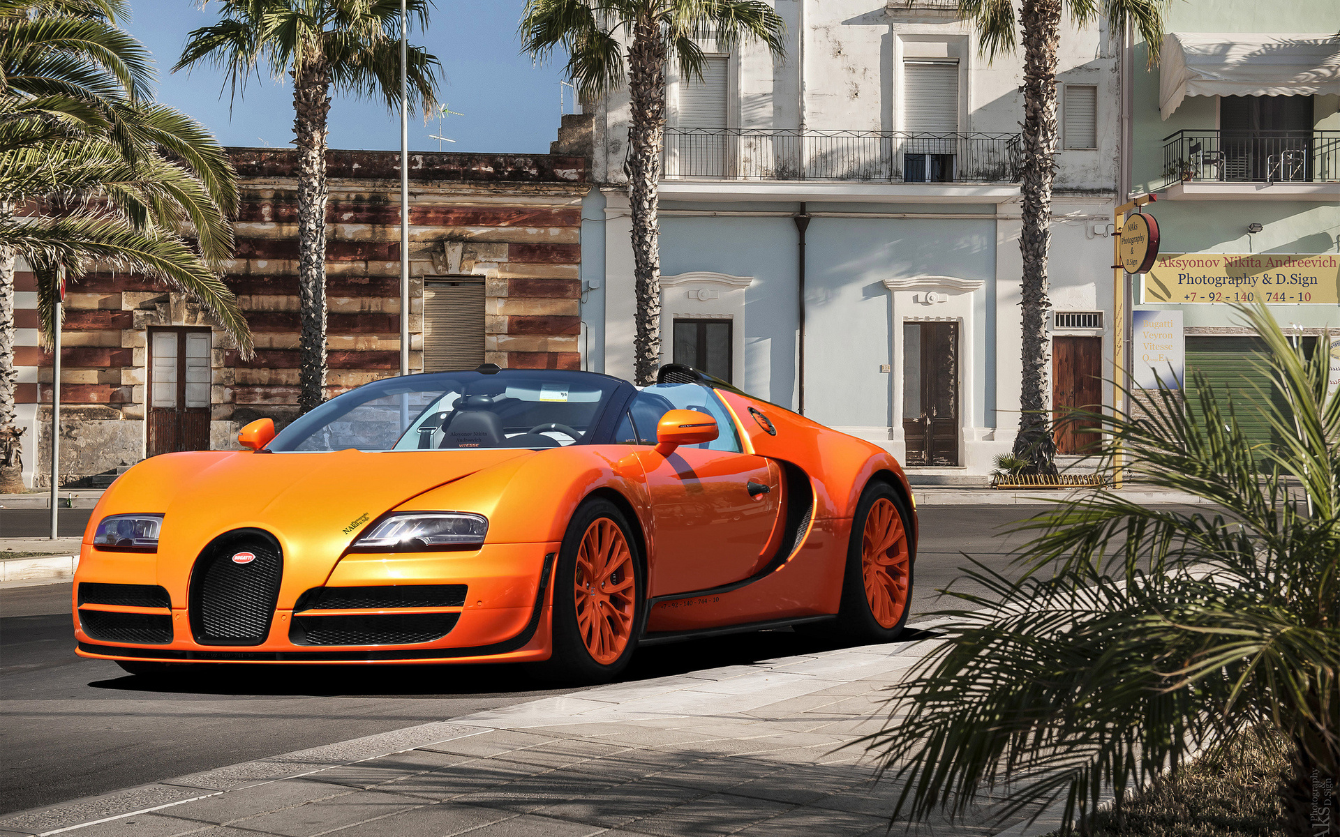 Обои bugatti veyron оранжевый на рабочий стол