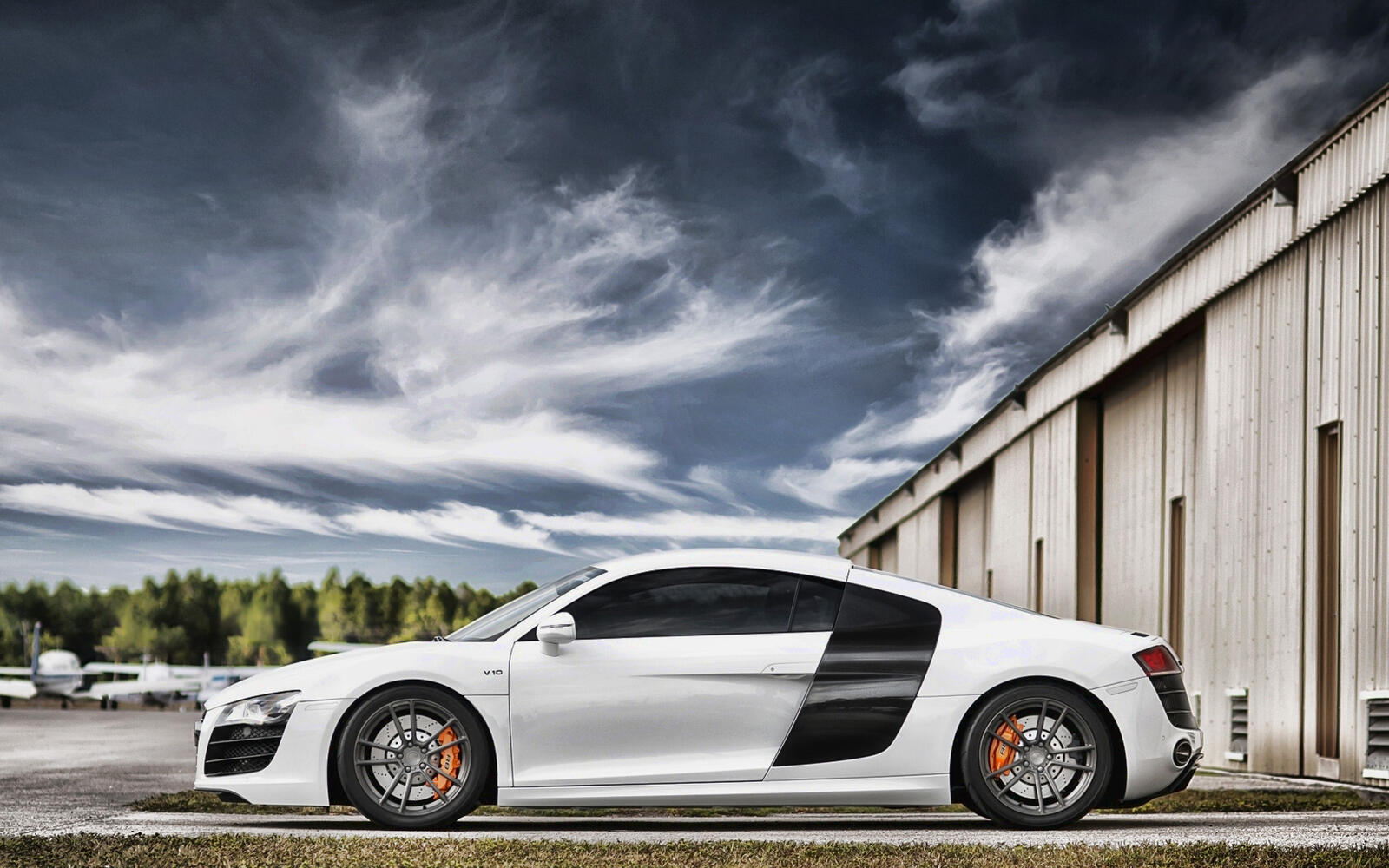 Wallpapers Audi black and white sports car on the desktop