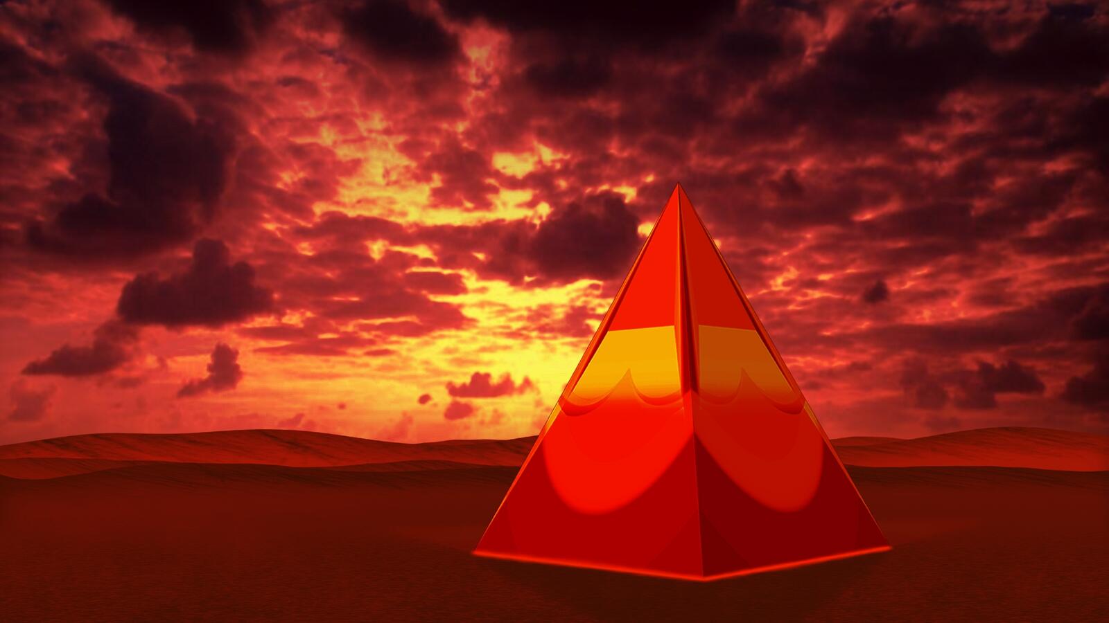 Wallpapers pyramid red background on the desktop