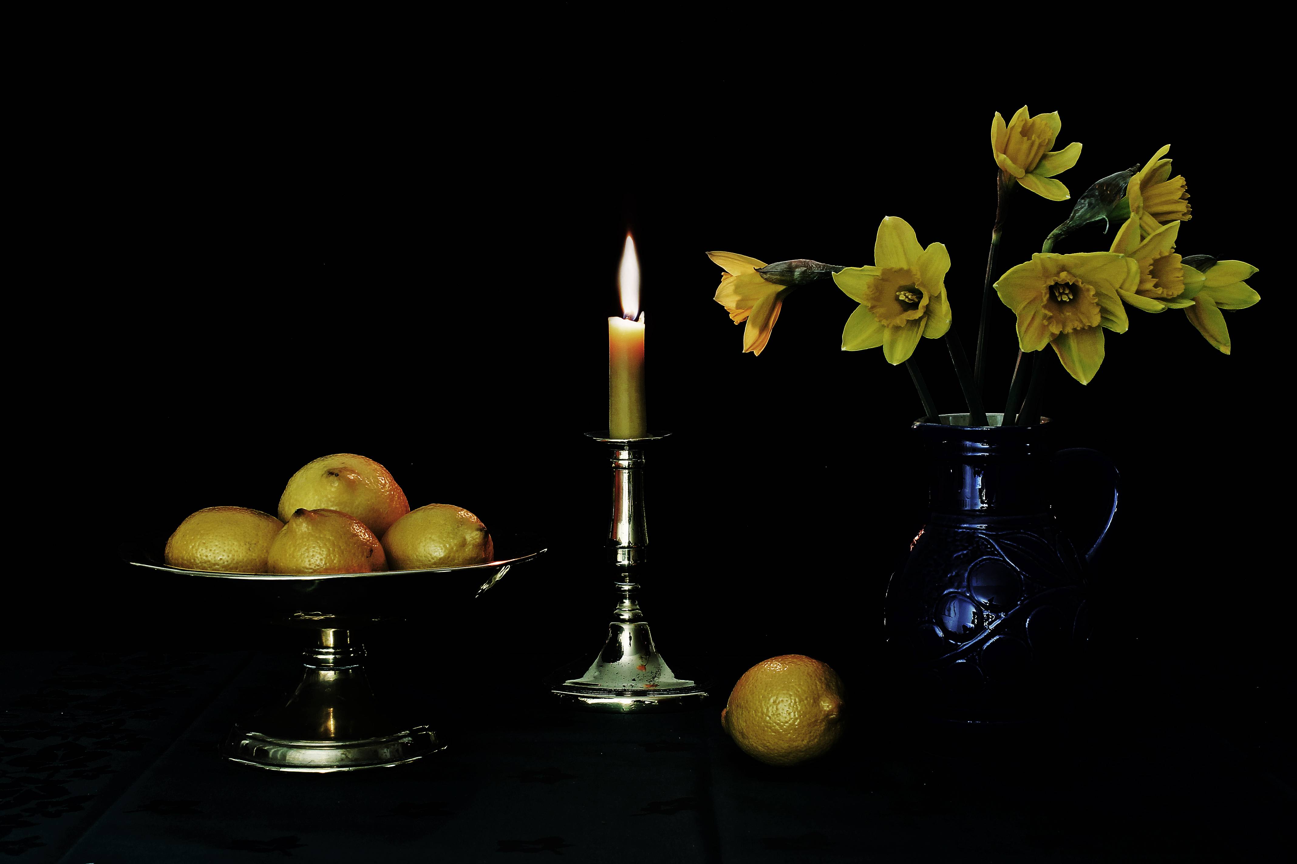 Обои свеча ваза цветы на рабочий стол