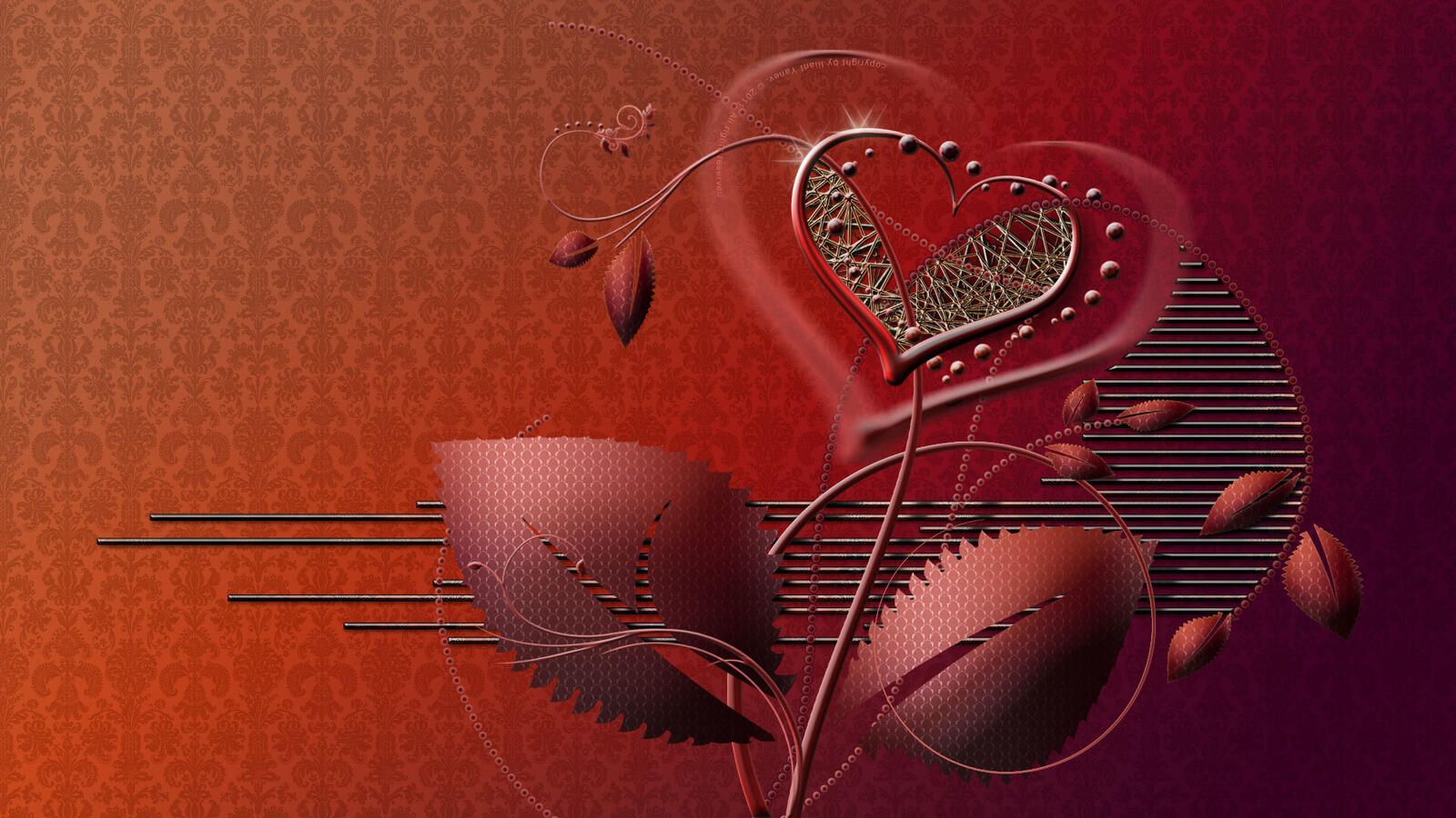 Wallpapers heart background style on the desktop