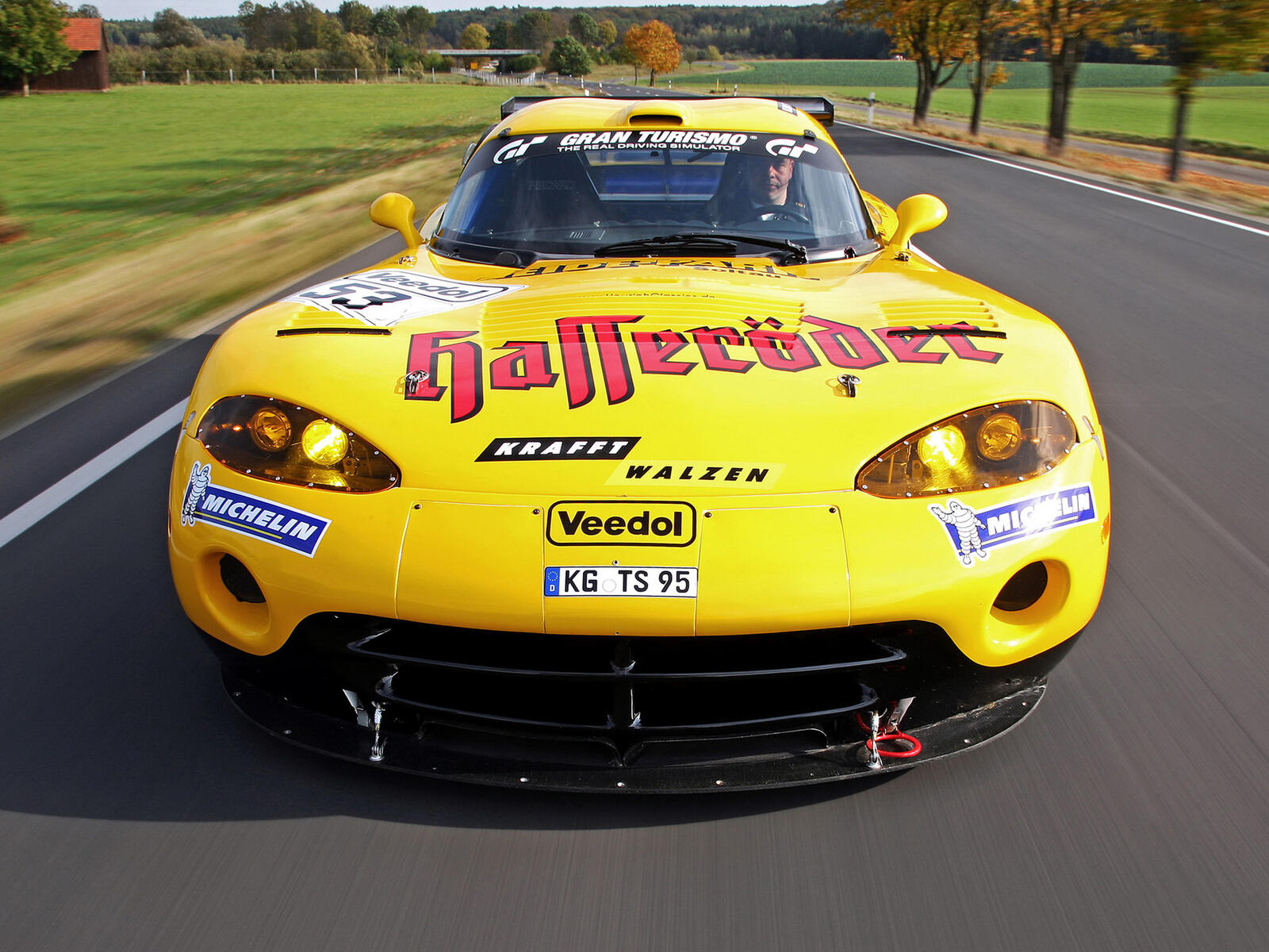 Wallpapers dodge viper yellow sports on the desktop