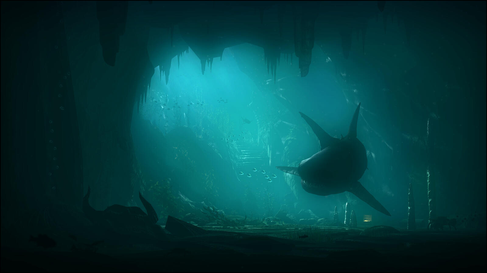 Wallpapers underwater world cave on the desktop