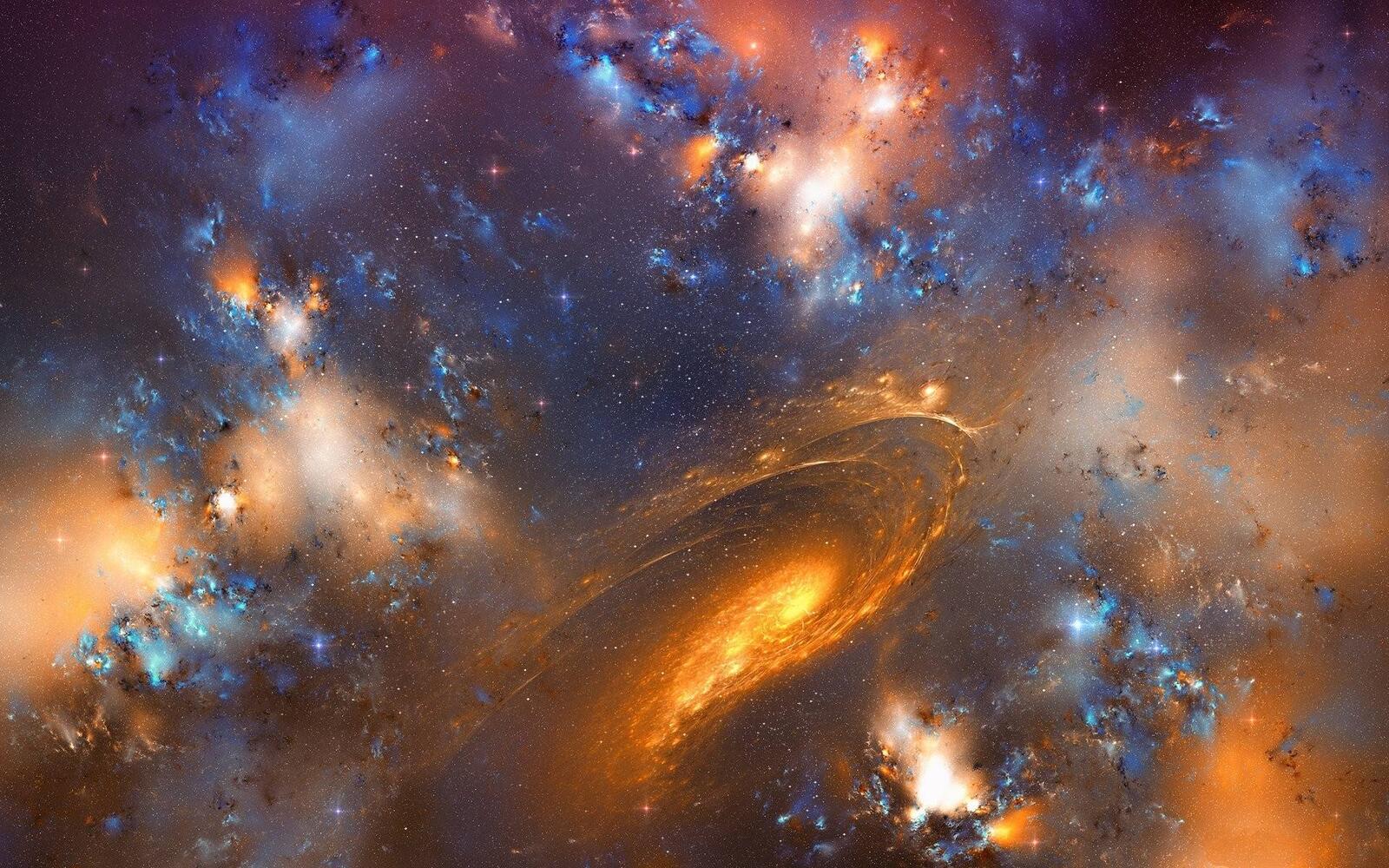 Обои вселенная галактики скопление звезд на рабочий стол