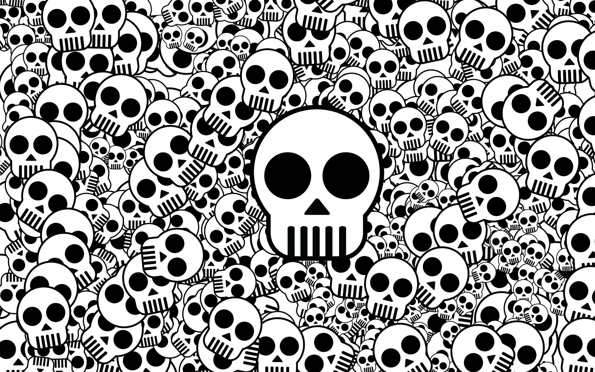 Wallpapers skull different size on the desktop
