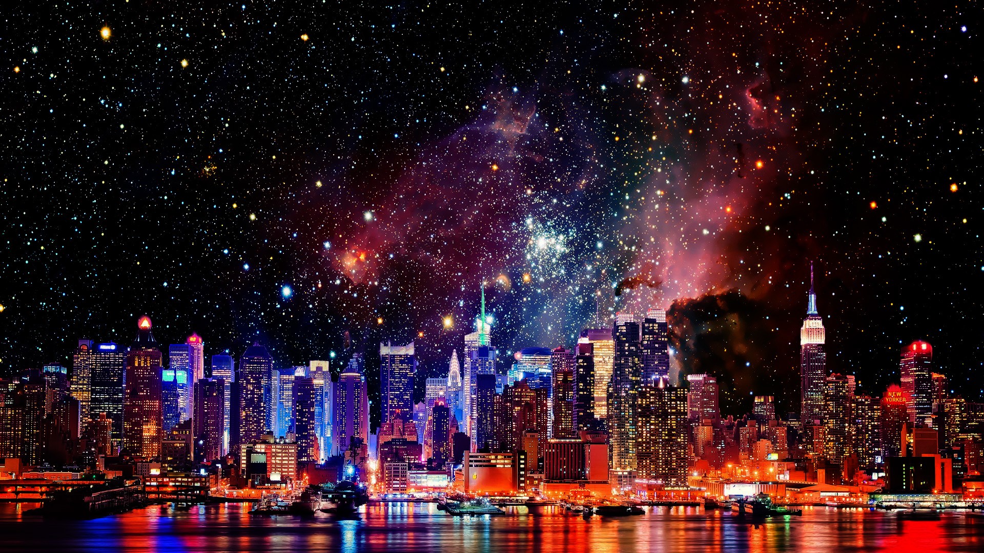 Wallpapers city night sky on the desktop