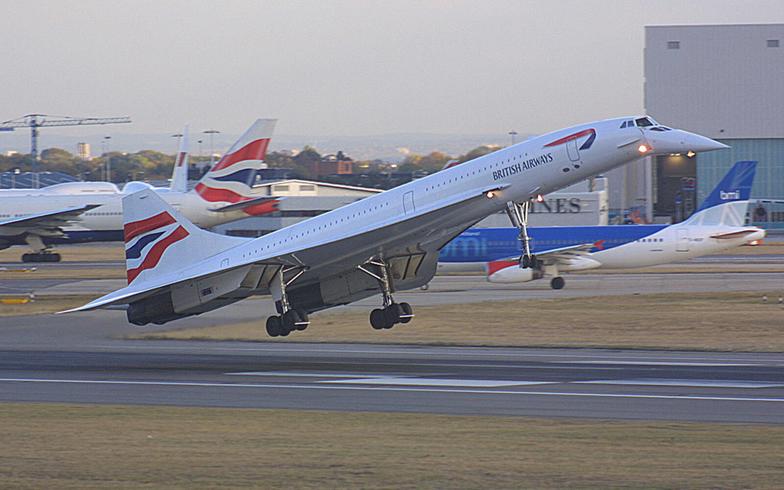 Обои самолет полет british airways на рабочий стол