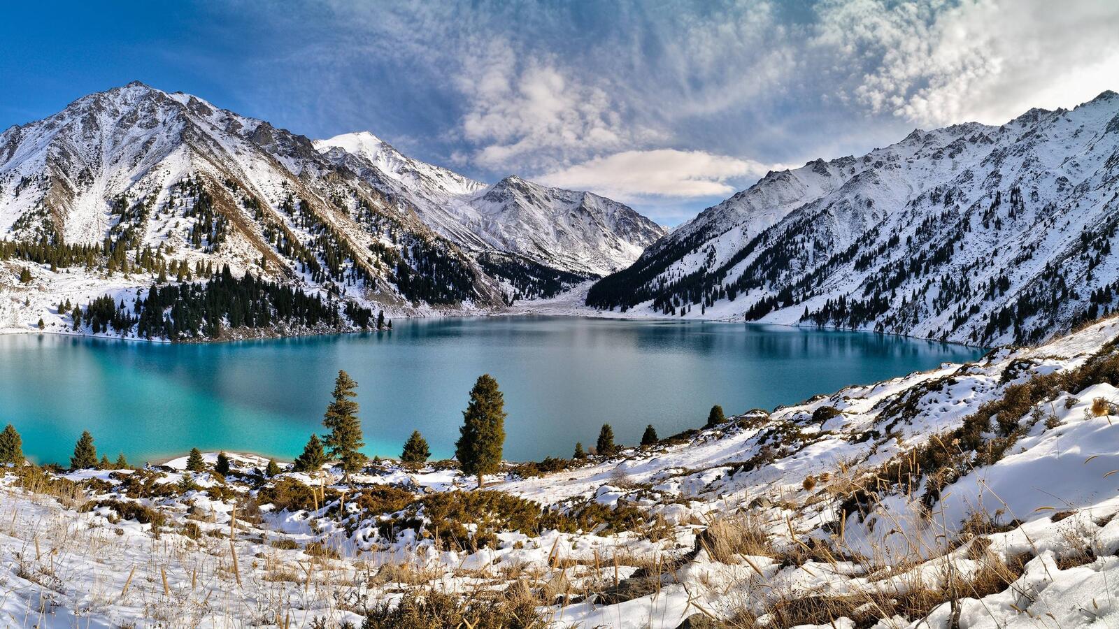 Wallpapers lake in the mountains lake blue landscapes on the desktop