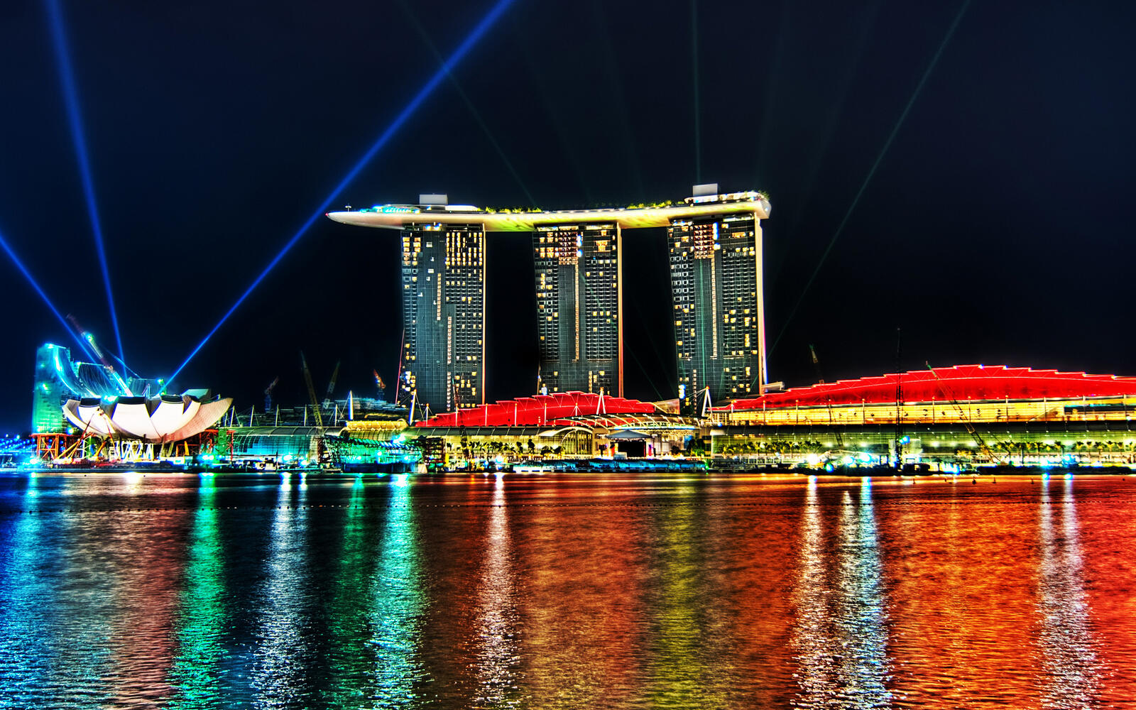 Обои ночь Сингапур отель на рабочий стол