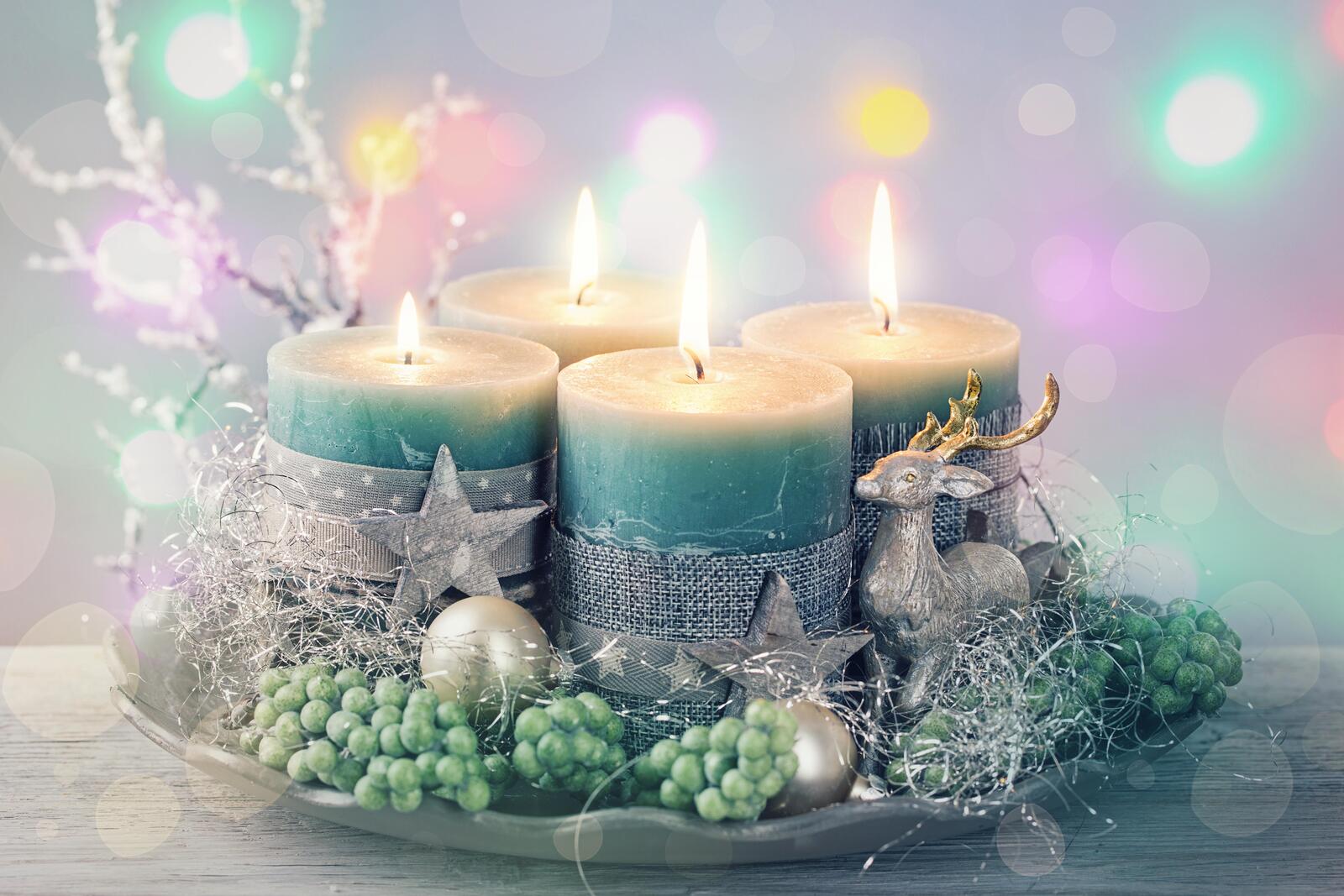 Wallpapers christmas wallpapers happy new year christmas candles on the desktop