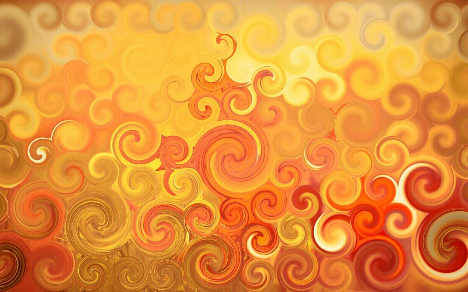 Wallpapers fractal orange circles on the desktop