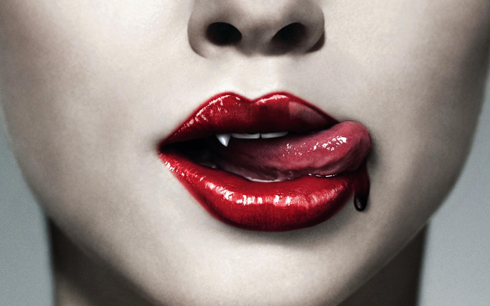 Wallpapers lips tongue blood on the desktop
