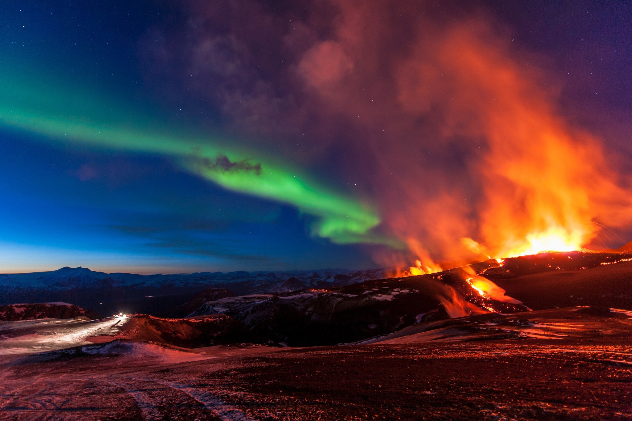 Фото бесплатно исландия, ночь, северное сияние