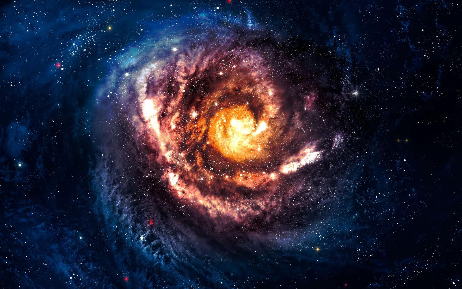 Обои спиральная галактика вселенная звёзды на рабочий стол