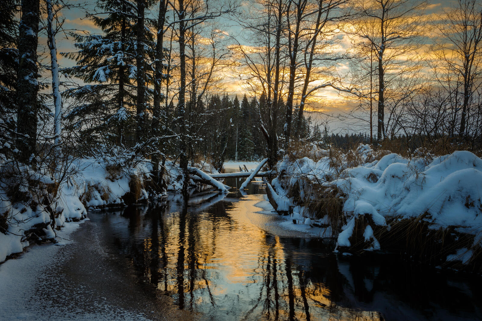 Wallpapers Sweden sunset winter on the desktop