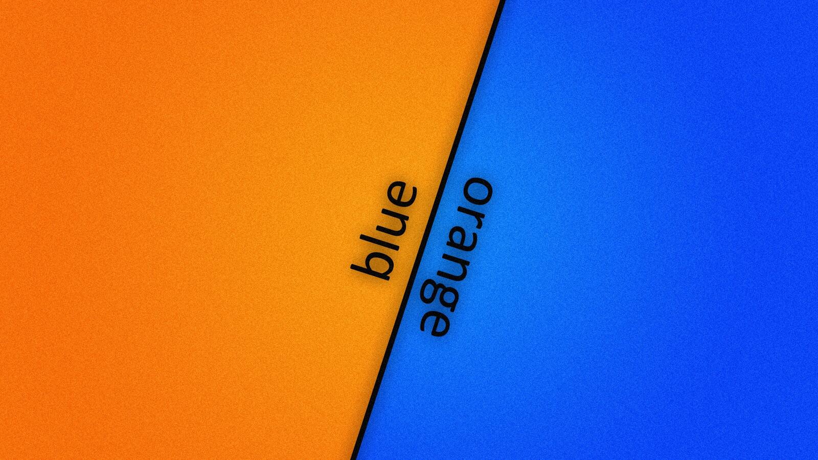 桌面上的壁纸题字 蓝 橘色