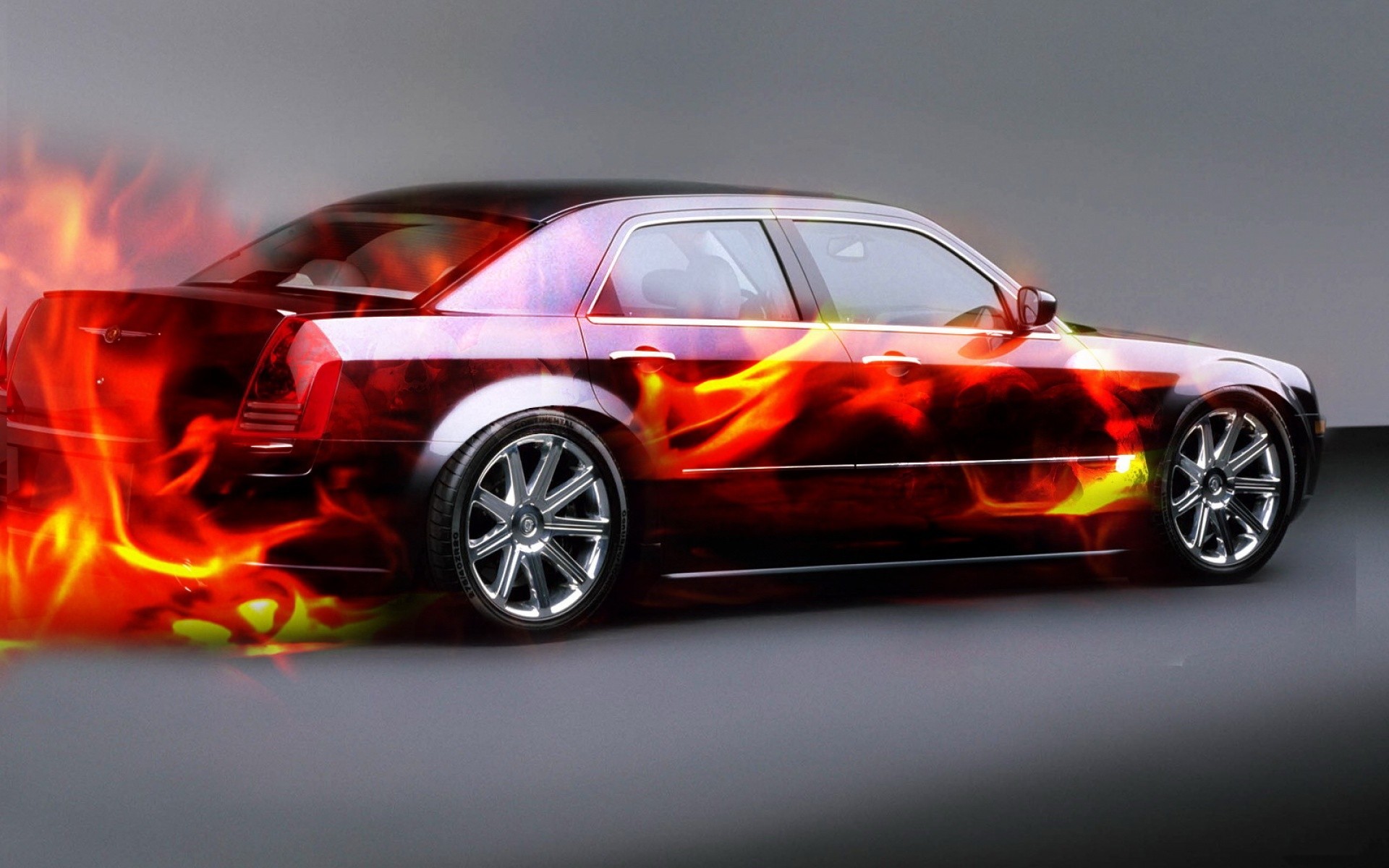 Wallpapers chrysler fiery sedan on the desktop