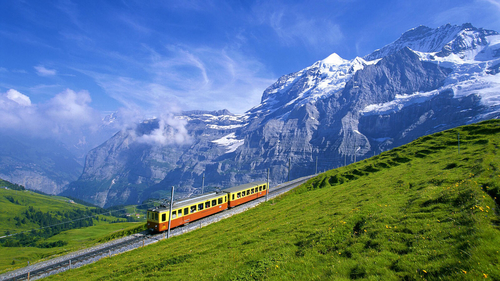 Wallpapers tram nature mountains on the desktop