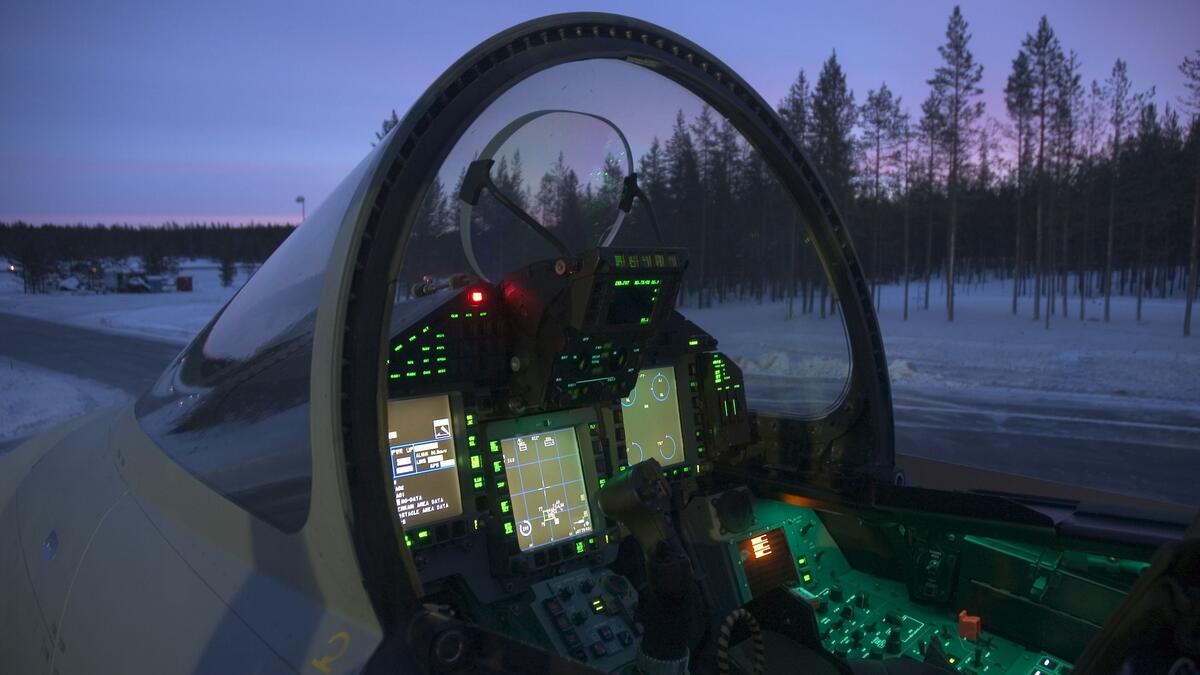 The cockpit of a fighter