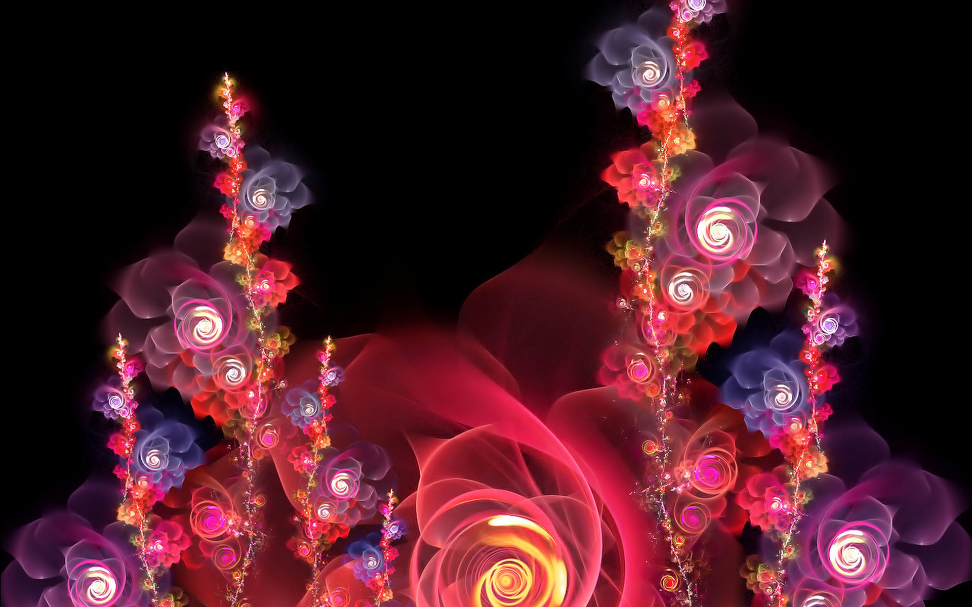 Wallpapers flowers graphics fire on the desktop