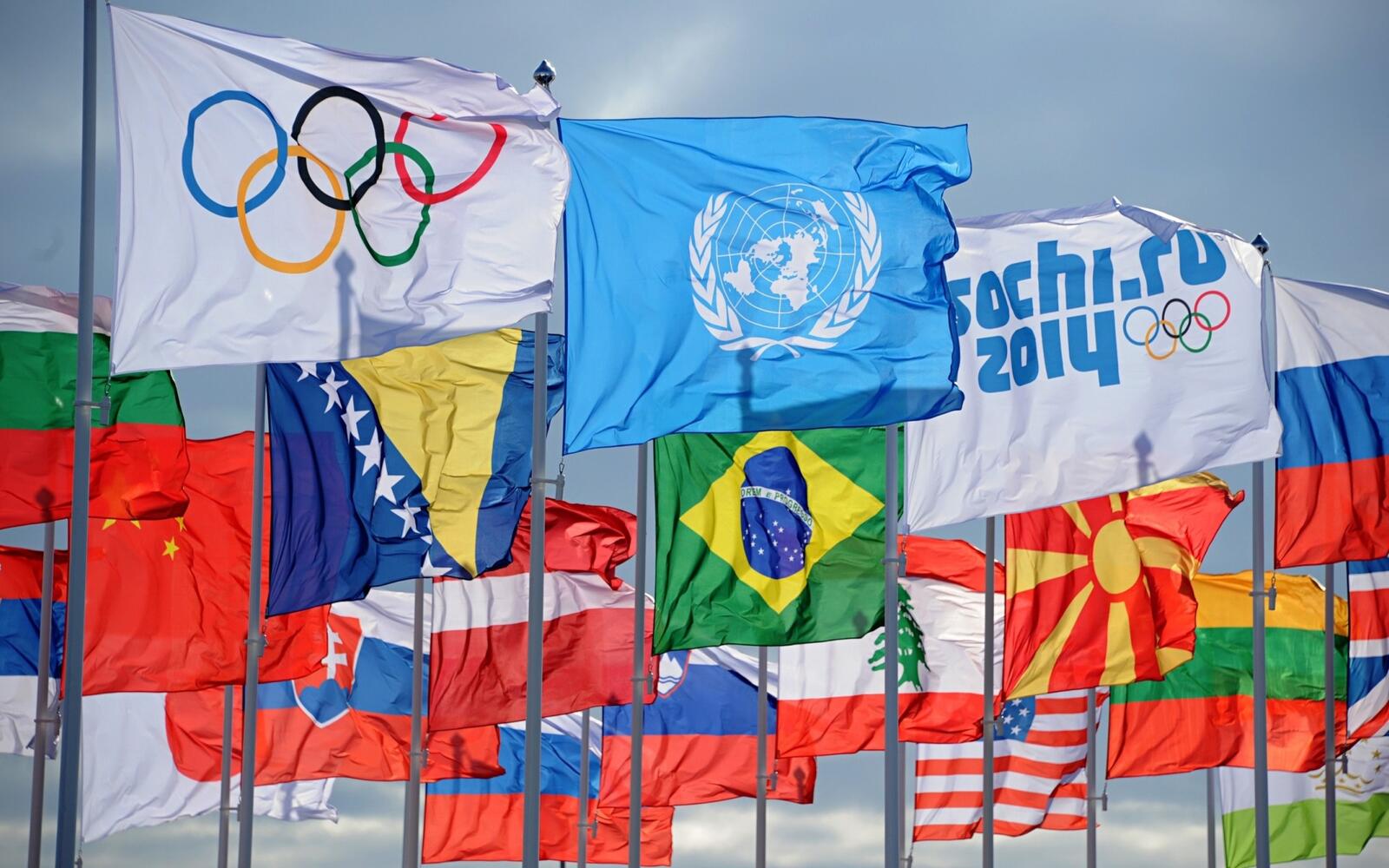 Wallpapers flags olympiad sochi on the desktop