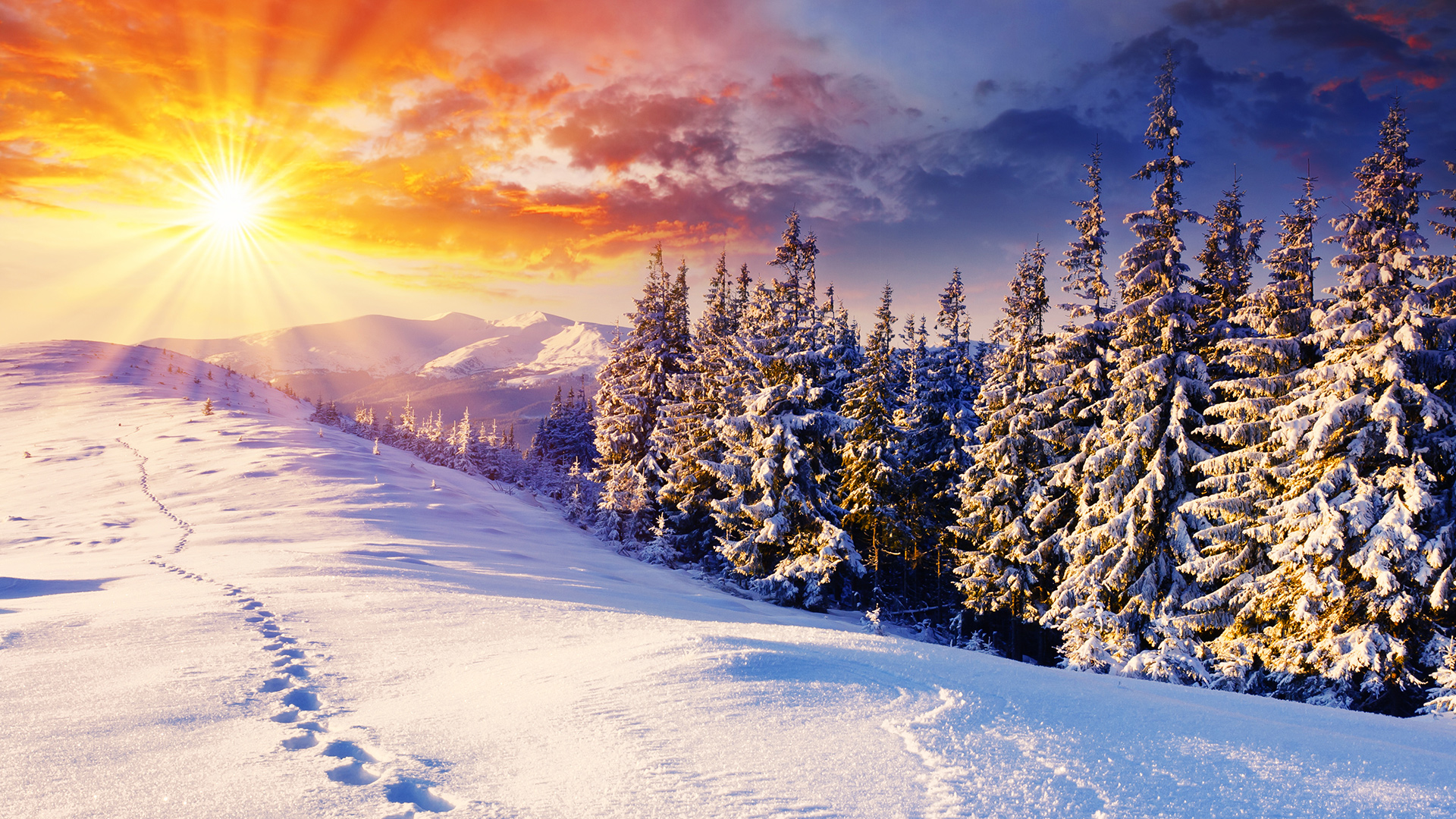 Фото бесплатно горы, снег, свет