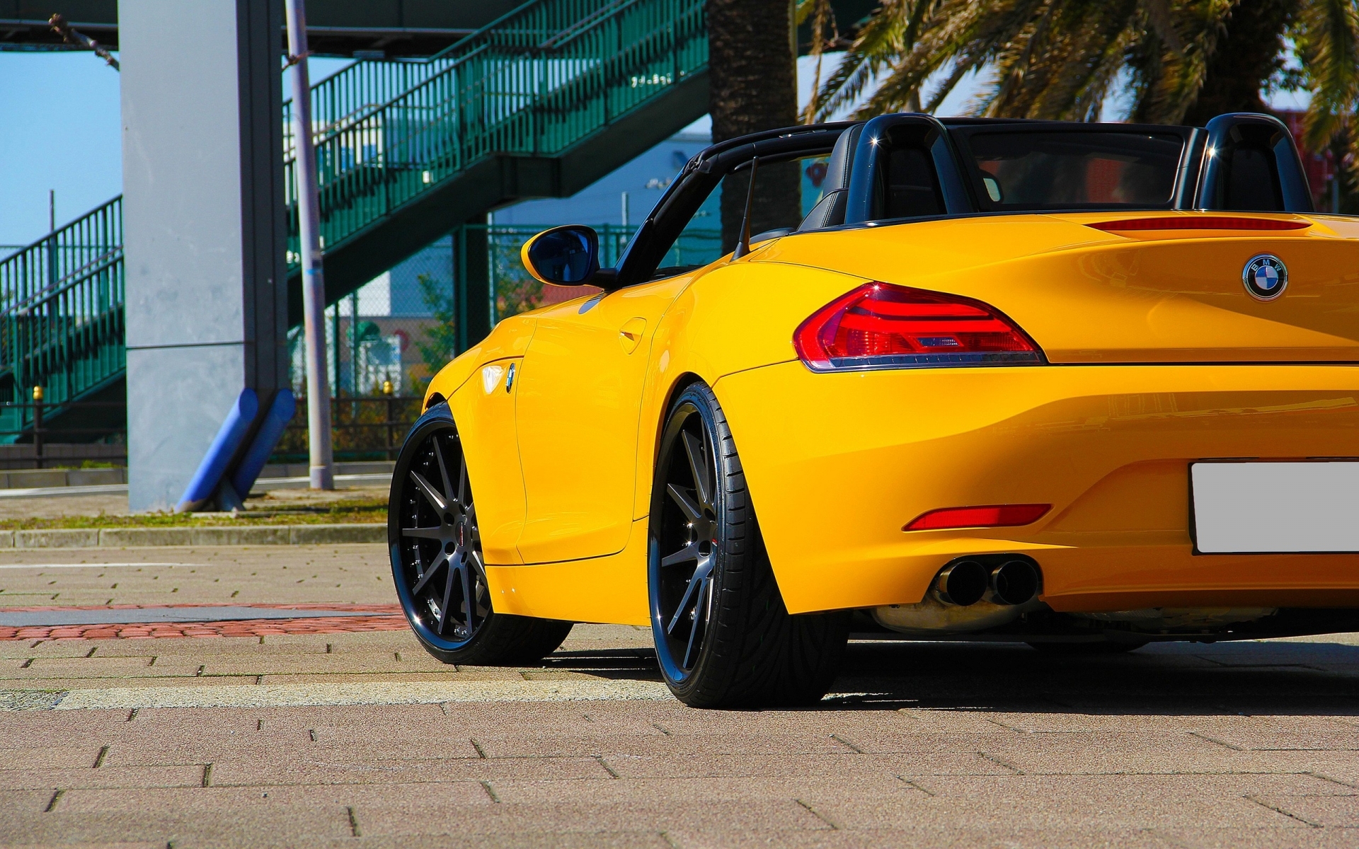 Wallpapers bmw bright yellow convertible on the desktop