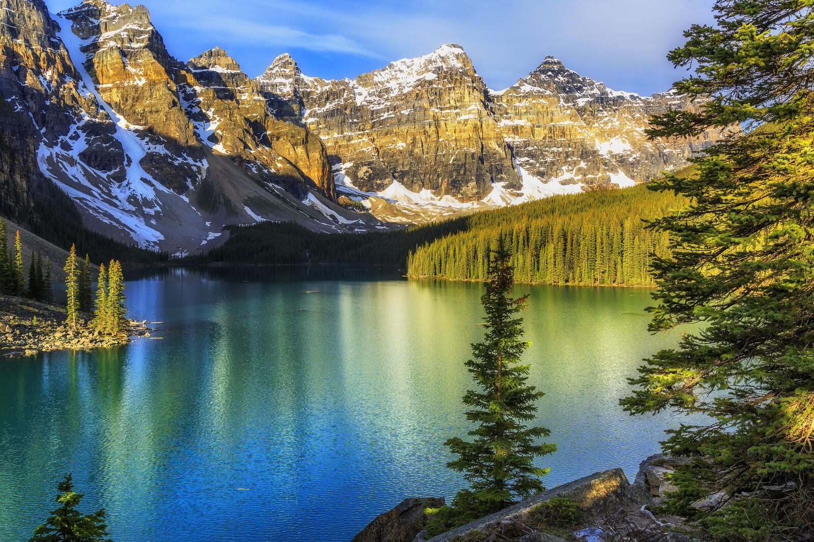 Wallpapers moraine lake calmness banff national park on the desktop