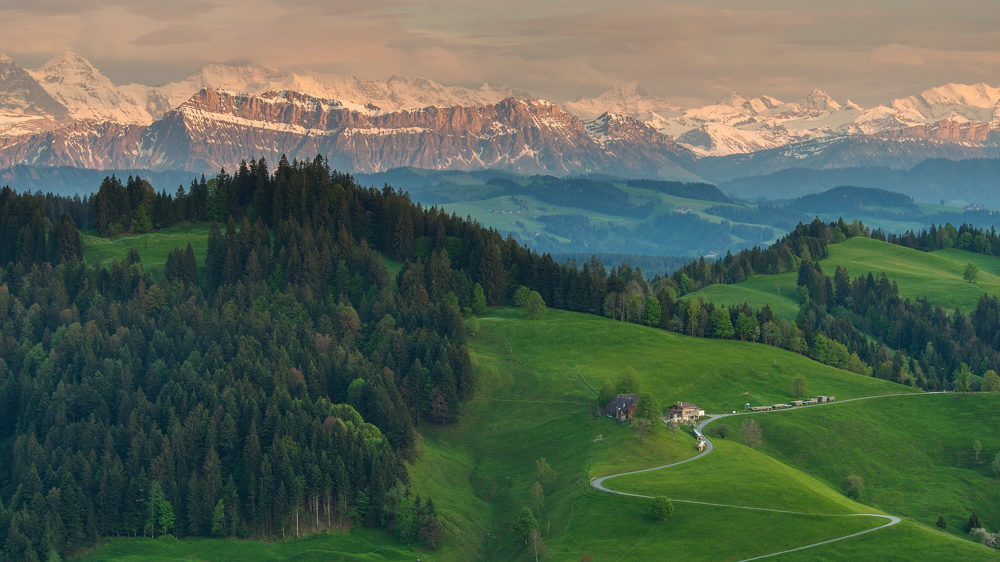 Обои Альпы Берн Швейцария на рабочий стол