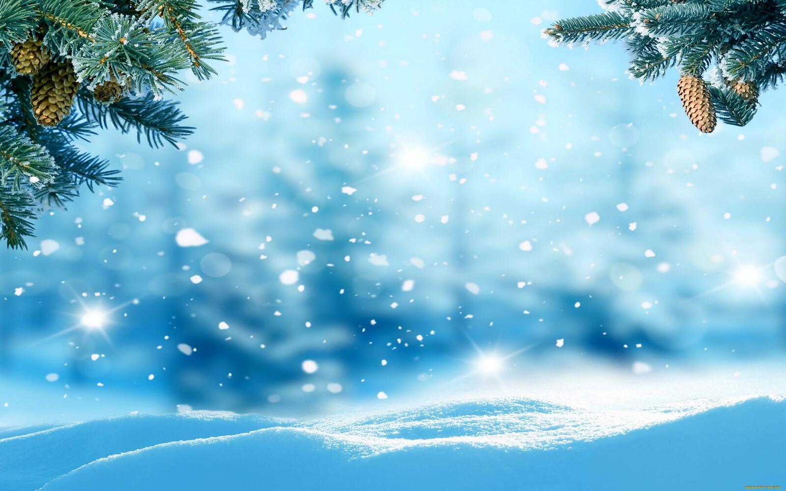 Wallpapers snow drifts snowflakes on the desktop
