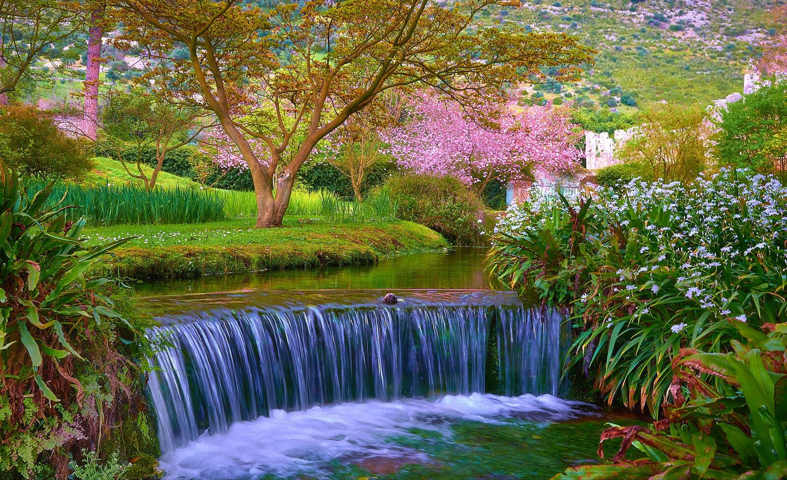 Обои Сад Нинфа Ninfa является пейзажный сад на территории Чистерна-ди-Латина на рабочий стол