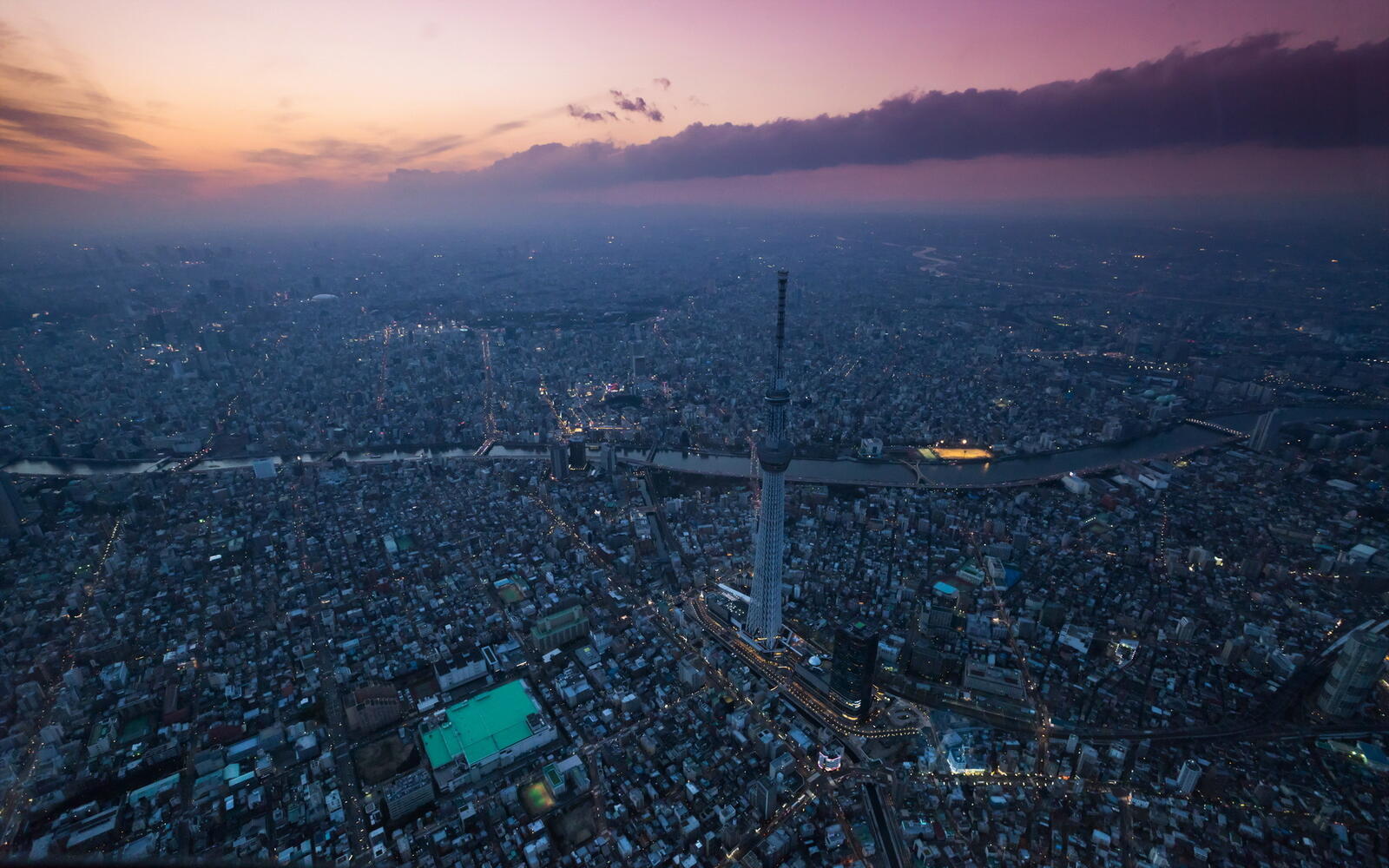 Wallpapers Tokyo from a bird s city on the desktop