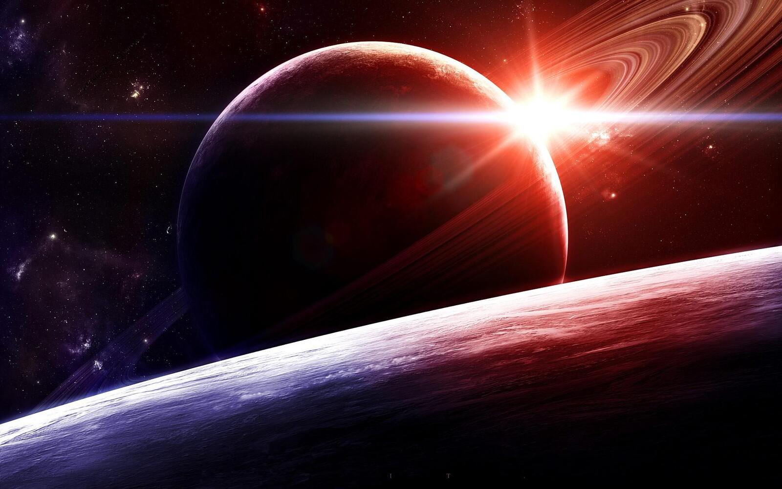 Wallpapers space the universe sun rays on the desktop