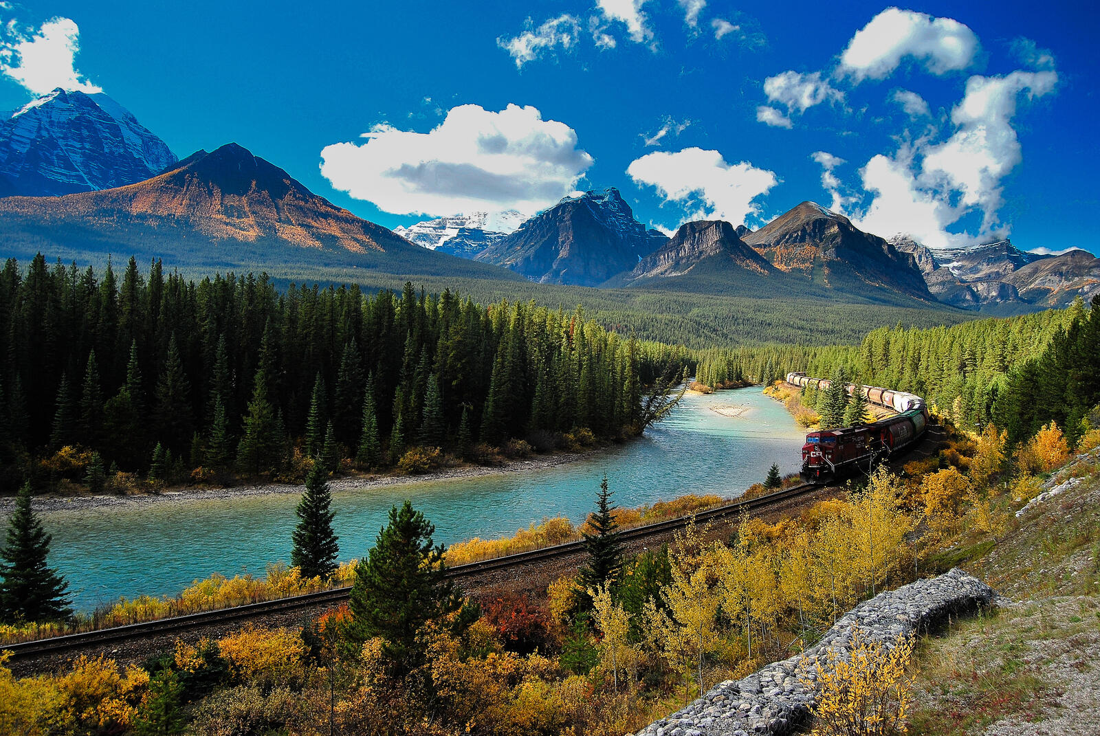 Wallpapers Bow River Banff national park Canadian Rockies Canada on the desktop