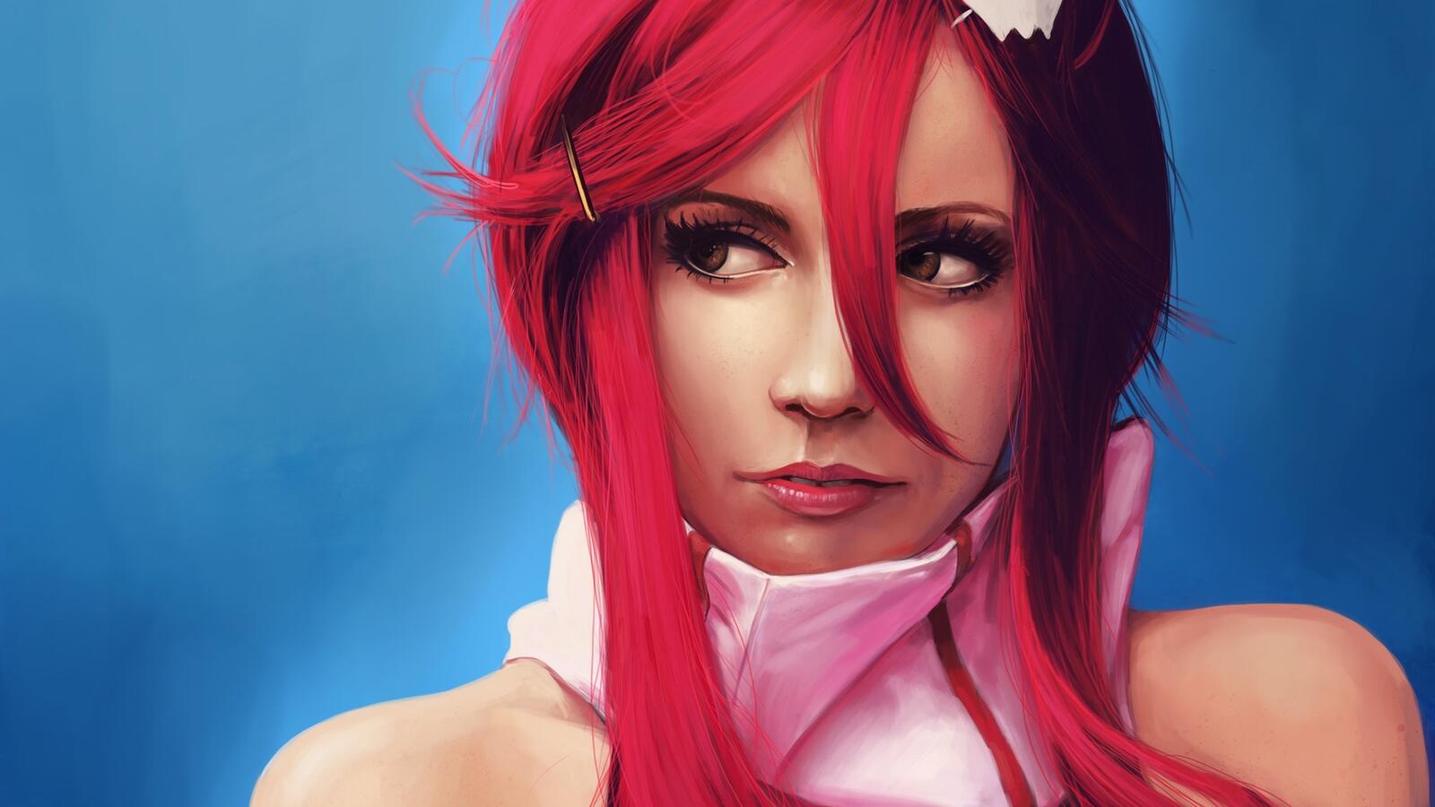Wallpapers girl red hair costume on the desktop