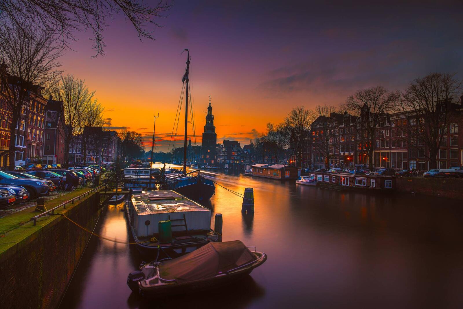Wallpapers Netherlands panorama sunset on the desktop