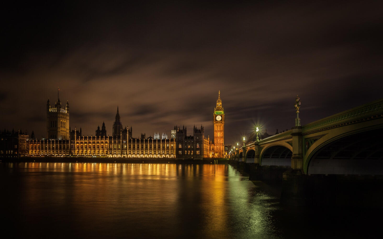 Wallpapers Thames Westminster Palace night on the desktop