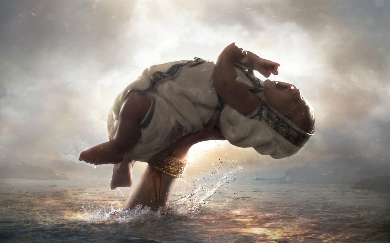 Wallpapers Have bahubali the child the hand from the ocean on the desktop